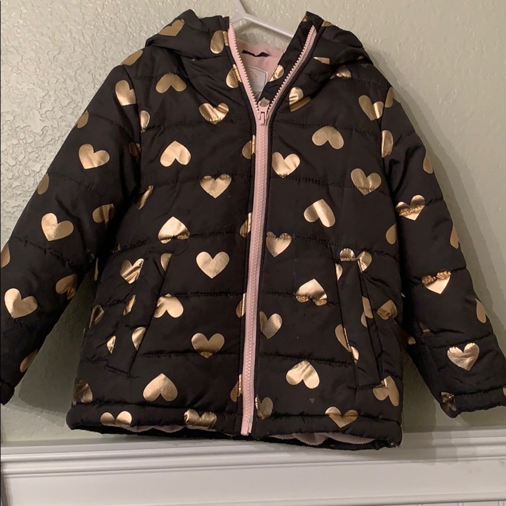 Grey and pink winter coat